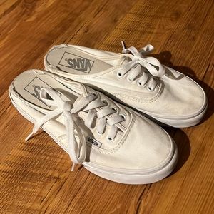 Women’s Vans white canvas mule size: 6